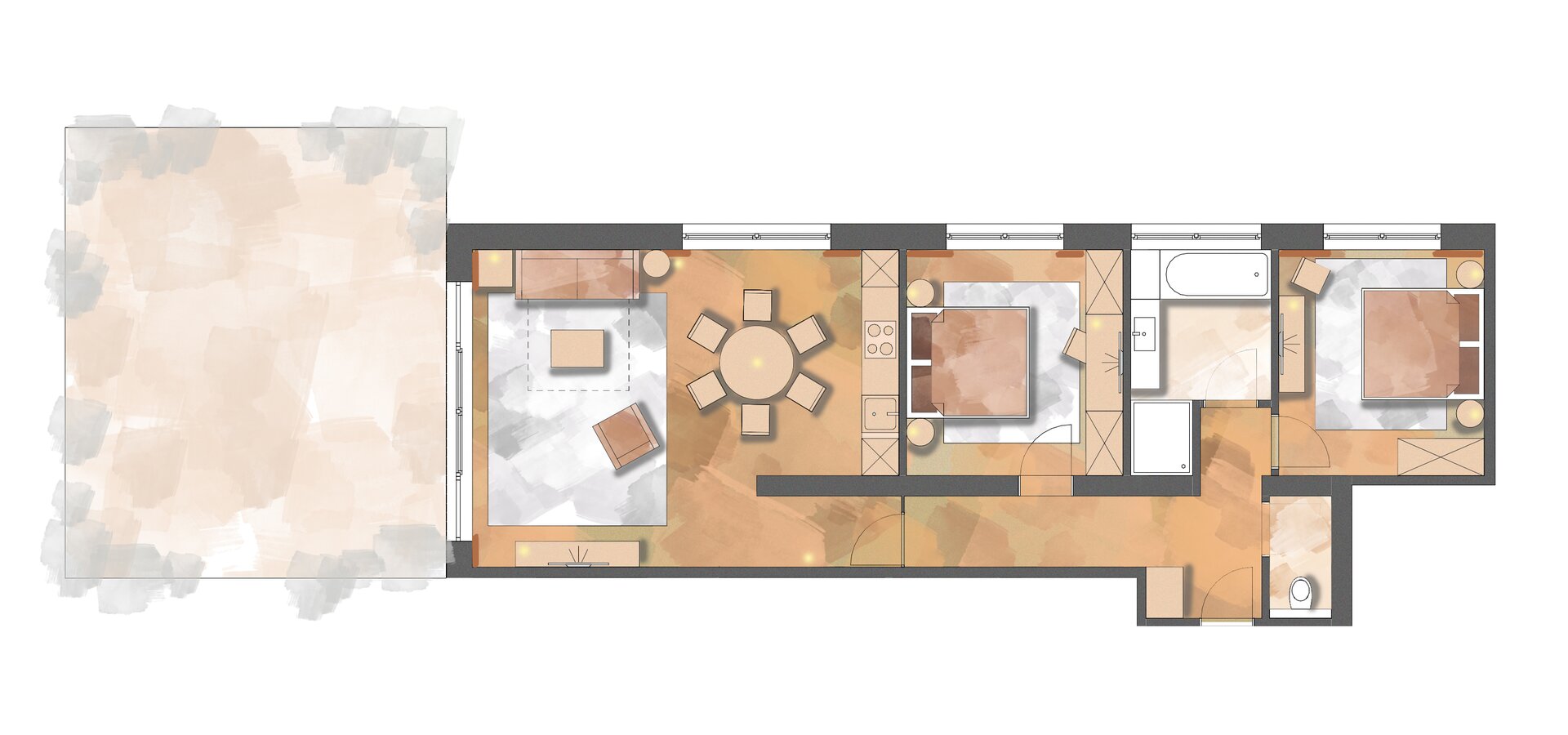 First floor apartment layout Schranz
